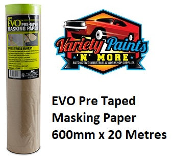 EVO Pre Taped Masking Paper 600mm x 20 Metres
