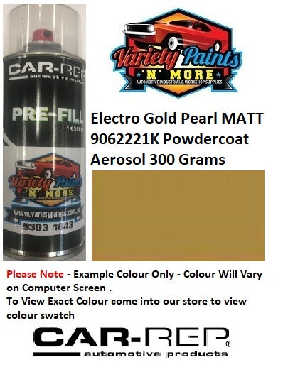 Electro Gold Pearl MATT 9062221K Powdercoat Aerosol 300 Grams G1710 1IS 47A