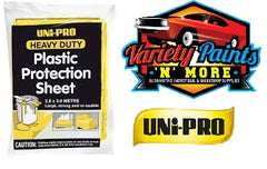 Unipro Heavy Duty Plastic Protection Sheet 2.6 Metres X 3.6 Metres Variety Paints N More 
