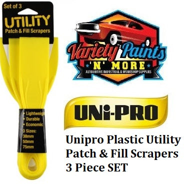 Unipro Plastic Utility Patch & Fill Scrapers 3 Piece