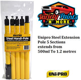Unipro Steel Extension Pole 5 Sections extends from 500ml To 1.2 metres