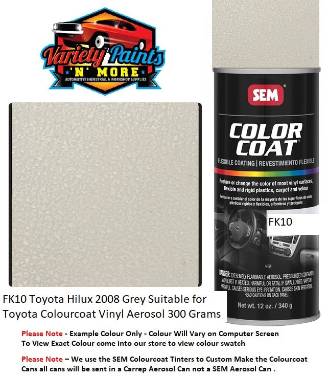 FK10 Toyota Hilux 2008 Grey Suitable for Toyota Colourcoat Vinyl Aerosol 300 Grams