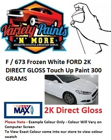 F / 673 Frozen White FORD 2K DIRECT GLOSS Touch Up Paint 300 GRAMS