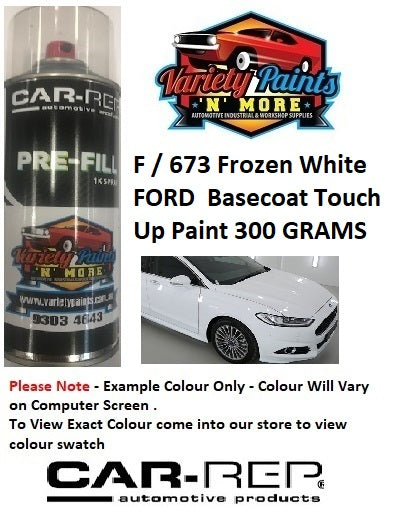 F / 673 Frozen White FORD  Basecoat Touch Up Paint 300 GRAMS