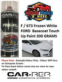 F / 673 Frozen White FORD  Basecoat Touch Up Paint 300 GRAMS