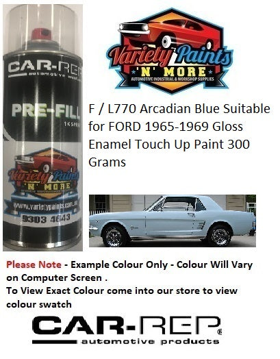 F / L770 Arcadian Blue Suitable for FORD 1965-1969 Gloss Enamel Touch Up Paint 300 Grams
