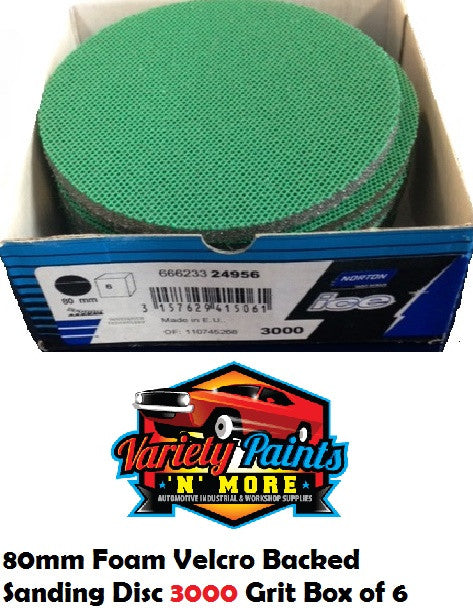 Norton BOX 6 3000 Grit Ice Foam Discs 80mm Green