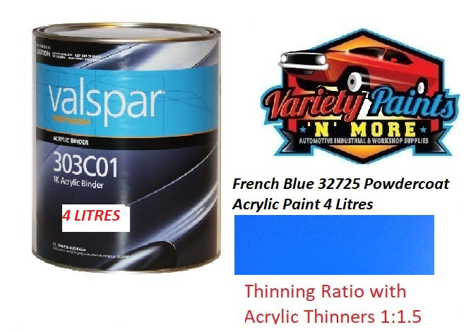 French Blue 32725 DULUX Matched Powdercoat Gloss Acrylic Paint 4 Litres