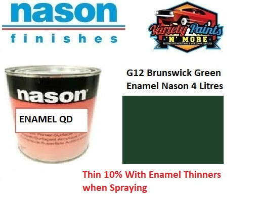 G12 Brunswick Green /Holly Green Gloss Enamel Nason 4 Litres