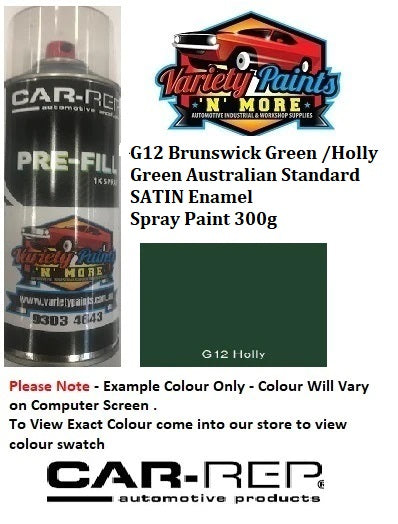 G12 Brunswick Green /Holly Green Australian Standard SATIN Enamel Spray Paint 300g