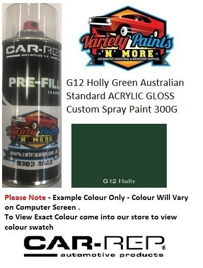 G12 Brunswick Green /Holly Green Australian Standard ACRYLIC GLOSS Custom Spray Paint 300G