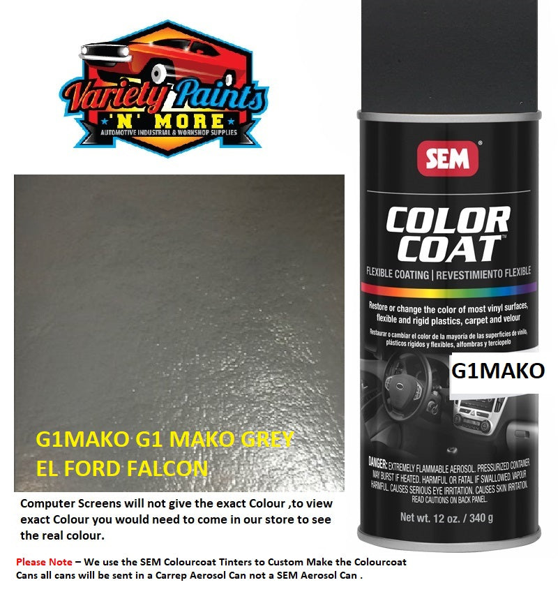 G1 MAKO Grey EL Falcon SEM Colourcoat Vinyl Aerosol 300 Grams