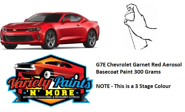 G7E Chevrolet Garnet Red Aerosol Basecoat Paint 300 Grams