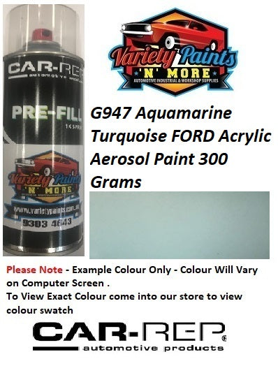 G947 Aquamarine Turquoise FORD Acrylic Aerosol Paint 300 Grams