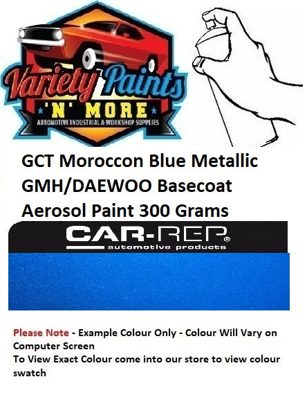 GCT Moroccon Blue Metallic GMH/DAEWOO Basecoat Aerosol Paint 300 Grams
