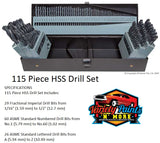 115 Piece HSS Drill Set 
