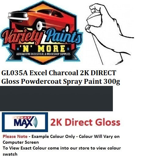 GL035A Excel Charcoal 2K DIRECT Gloss Powdercoat Spray Paint 300g