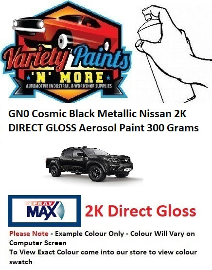 GN0 Cosmic Black Metallic Nissan 2K DIRECT GLOSS Aerosol Paint 300 Grams