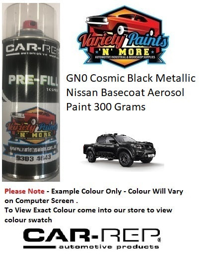 GN0 Cosmic Black Metallic Nissan Basecoat Aerosol Paint 300 Grams