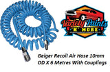 Geiger Recoil Air Hose 10mm OD X 6 Metres With Couplings 