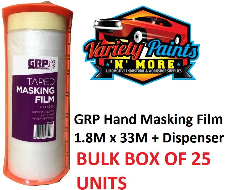 GRP Hand Masking Film: 1.8M x 30M + Dispenser BOX OF 25