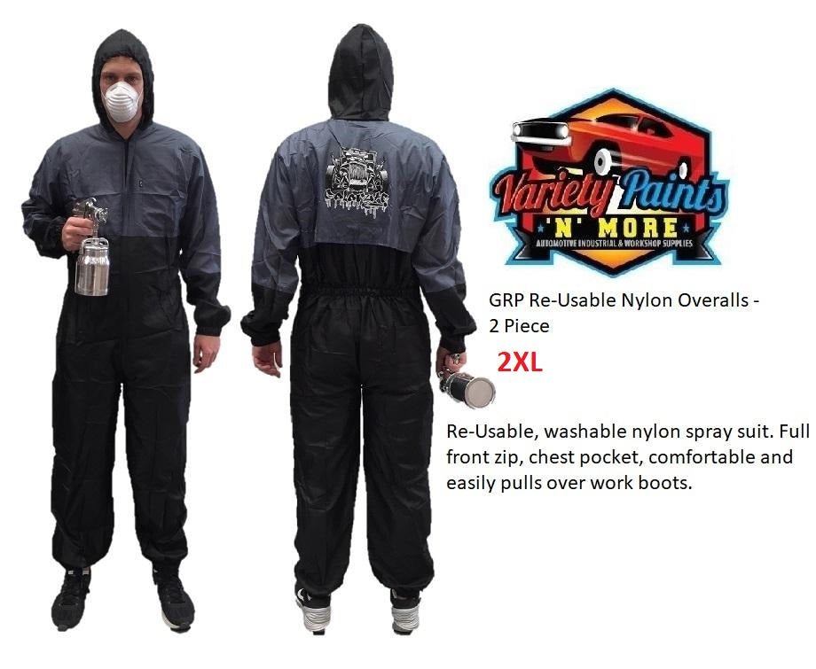 GRP Re-Usable Nylon Overalls Hot Rod Design- 2XL 2 Piece