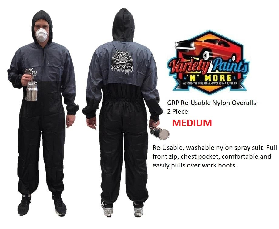 GRP Re-Usable Nylon Overalls Hot Rod Design- MEDIUM 2 Piece