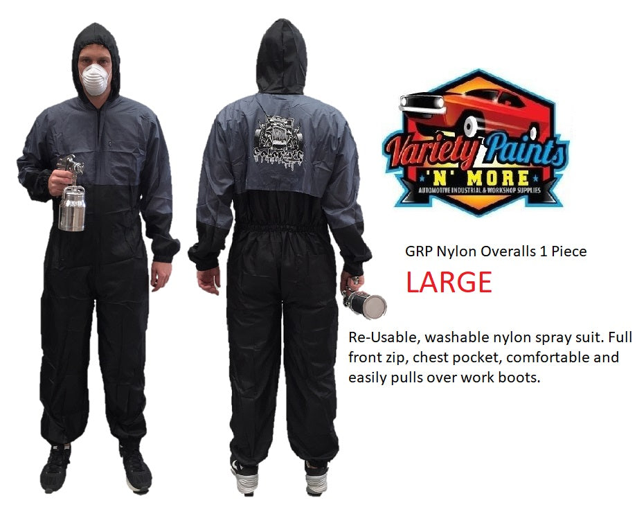 GRP Re-Usable Nylon Overalls Hot Rod Design- LARGE 1 Piece