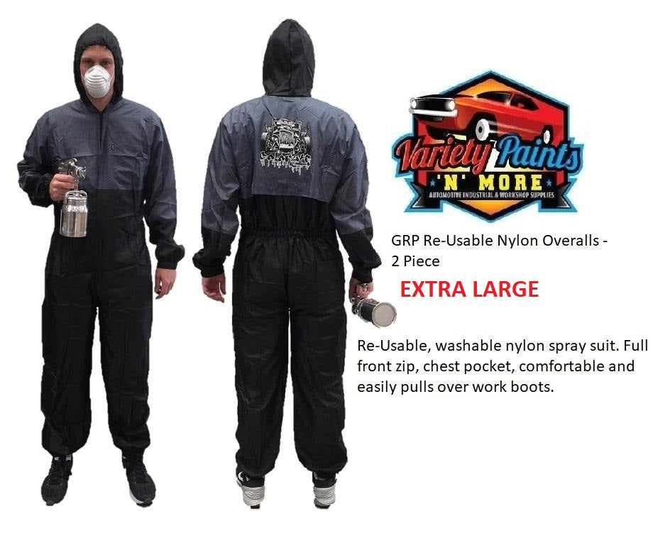 GRP Re-Usable Nylon Overalls Hot Rod Design- EXTRA LARGE 2 Piece