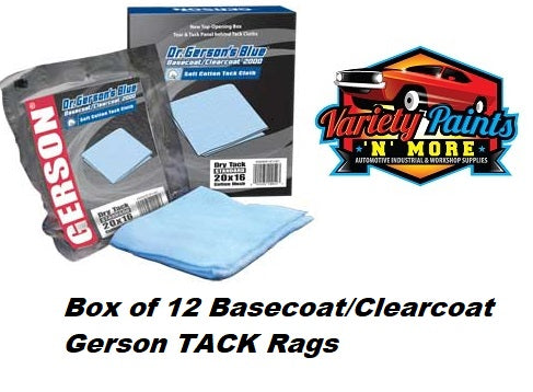 Gerson Tack Cloth BLUE Basecoat / Clear Coat 2000 Dry box of 12