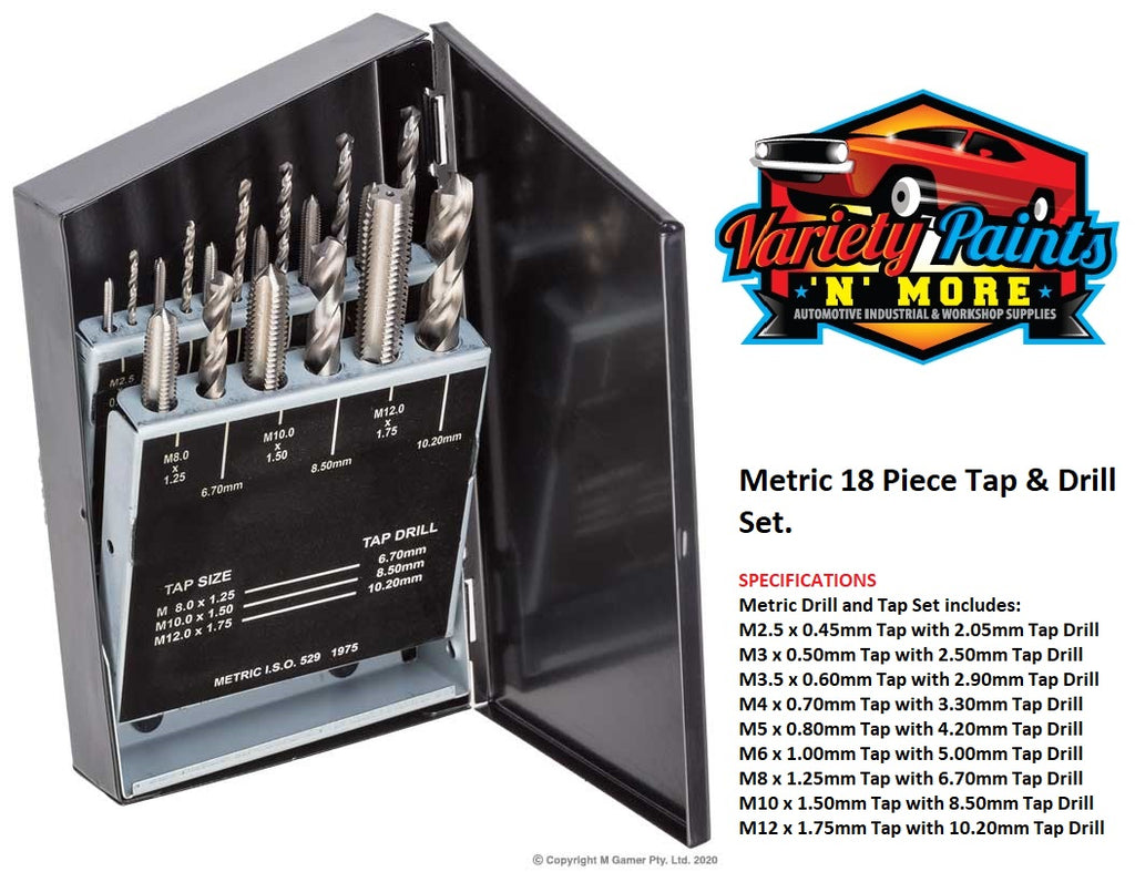 Metric 18 Piece Tap & Drill Set