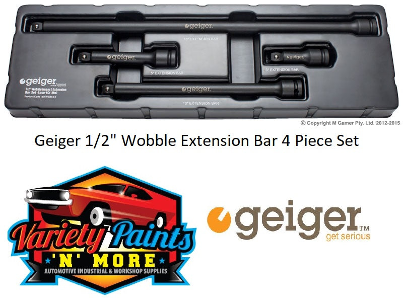 Geiger 1/2" Wobble Extension Bar 4 Piece Set