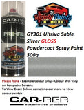 GY301 Ultriva Sable Silver GLOSS Powdercoat Spray Paint 300g 