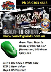 Green Neon Shimrin  House of Kolor NE507 (Fluorescent) 300 Gram Spray Can 