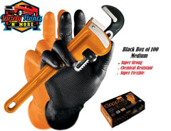 Grippaz XL Black 6MIL Nitrile Gloves Super Strong & Super Stretch Nitrile Gloves Box of 50
