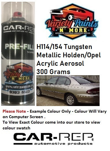 H114/154 Tungsten Metallic Holden/Opel Acrylic Aerosol Paint 300 Grams 4IS 34A