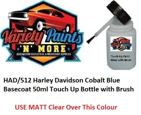 HAD/512 Harley Davidson Cobalt Blue Basecoat 50ml Touch Up Bottle with Brush