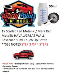 1Y Scarlet Red Metallic / Mars Red Metallic HAVAL/GREAT WALL Basecoat 50ml Touch Up Bottle **SEE NOTES
