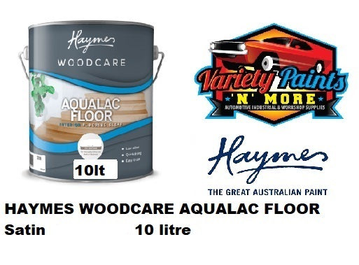 Haymes WOODCARE Aqualac FLOOR Clear Varnish Satin 10 Litre