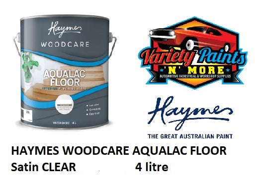 Haymes WOODCARE Aqualac FLOOR Clear Varnish Satin 4 Litre