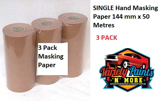 Hand Masking Paper 144mm x 50 Metres 3 pack