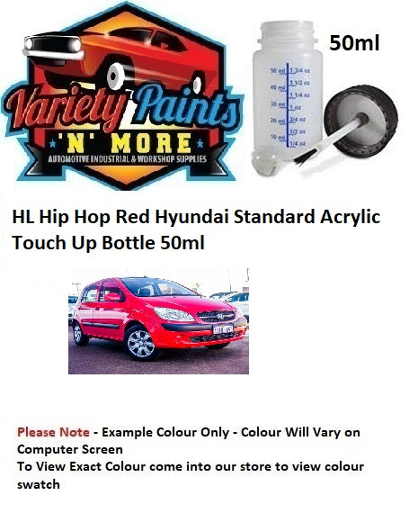 HL Hip Hop Red Hyundai Standard Acrylic Touch Up Bottle 50ml