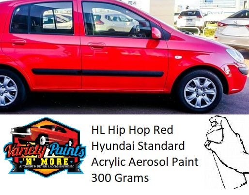 HL Hip Hop Red Hyundai Standard Acrylic Aerosol Paint 300 Grams