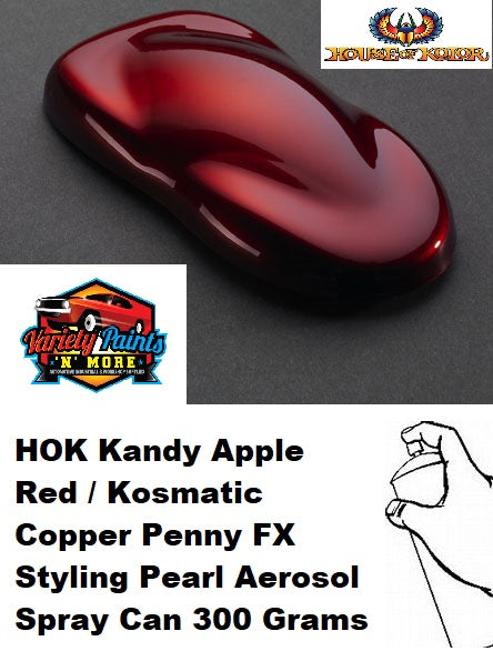 HOK Kandy Apple Red / Kosmatic Copper Penny FX Styling Pearl Aerosol Spray Can 300 Grams