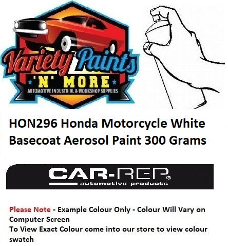 HON296 Honda Motorcycle White Basecoat Aerosol Paint 300 Grams