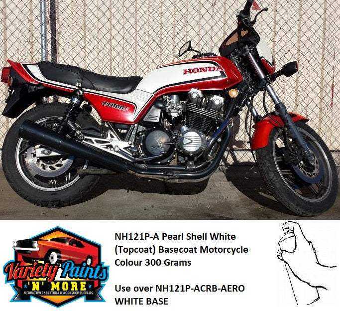Honda Motorcycle NH121P-A Pearl Shell White (Topcoat) Basecoat Motorcycle Colour 300 Gr STEP 3