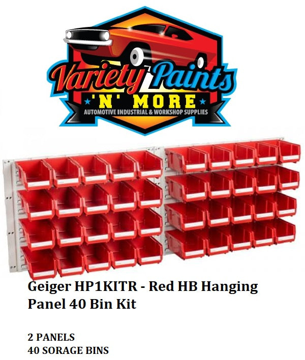 Geiger HP1KITR - Red HB Hanging Panel 40 Bin Kit (BUY IN LINE)