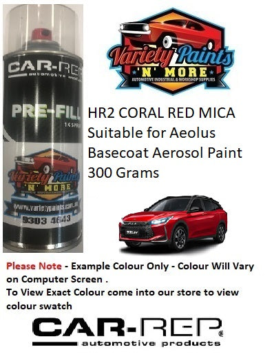 HR2 CORAL RED MICA Suitable for Aeolus Basecoat Aerosol Paint 300 Grams