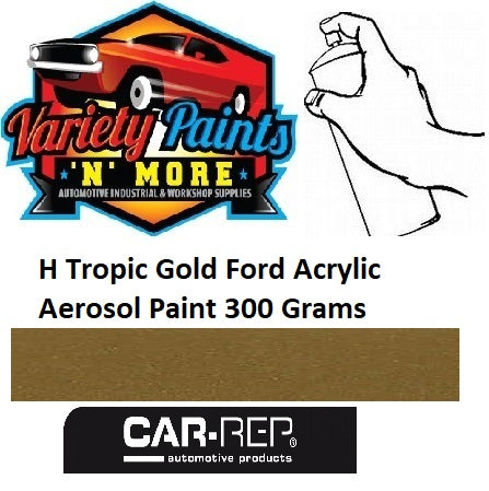 H Tropic Gold Ford Escort Acrylic Aerosol Paint 300 Grams