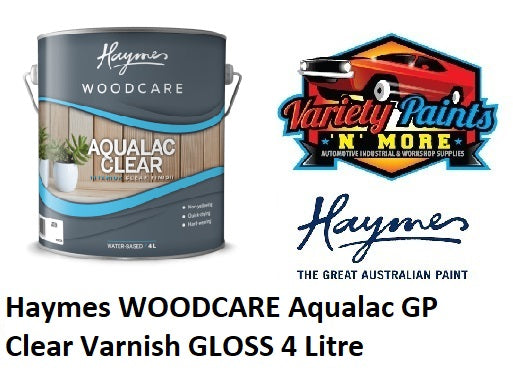 Haymes WOODCARE Aqualac FLOOR Clear Varnish GLOSS 4 Litre